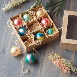 Sunset ball ornaments, set of 17